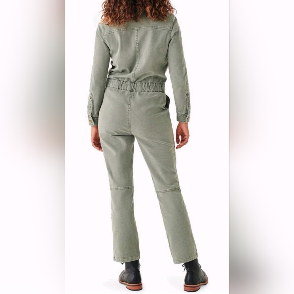 Faherty Women's Olive Overland Twill Jumpsuit Size XS - Picture 3 of 15